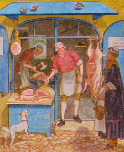 Butcher Shop by Christophe (1856 1945)