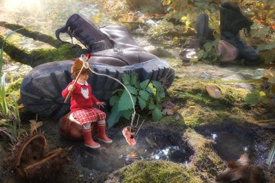 Little Girl Giant Boot by Christophe Kiciak