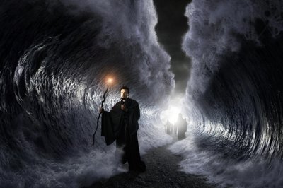 Man Parting Dark Waves by Christophe Kiciak