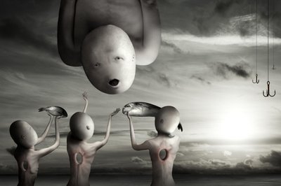 Surreal Fish Offering by Christophe Kiciak