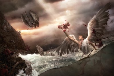 Wounded Angel Offering by Christophe Kiciak