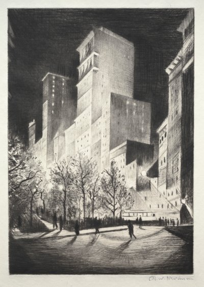 Three AM: A Corner by Madison Avenue (also known as 2 AM New York and Metropolis) by Christopher Richard Wynne Nevinson