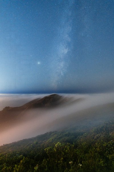 Milky Way Foggy Mountains by Chuanxu Ren