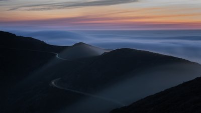 Twilight Mountain Road by Chuanxu Ren