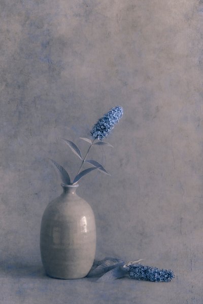Elegant Blue Flower Vase by Cicek Kiral