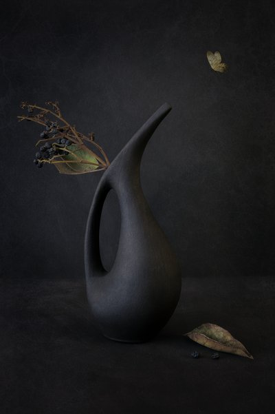 Minimalist Black Vase by Cicek Kiral