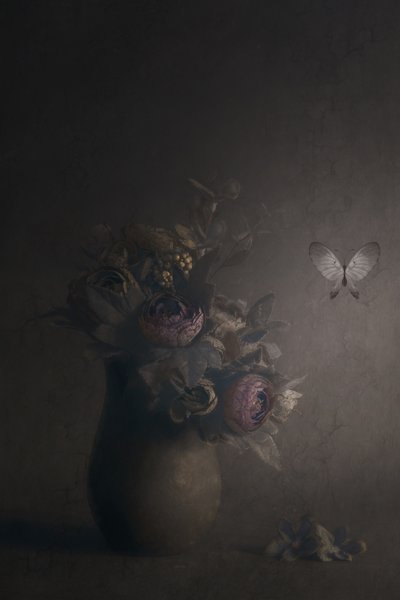 Moody Floral Butterfly by Cicek Kiral