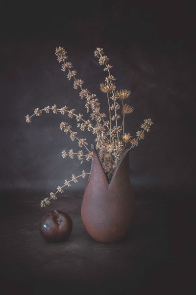 Moody Floral Still Life by Cicek Kiral