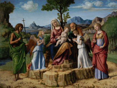 Rest During the Flight to Egypt with Saint John the Baptist by Cima da Conegliano