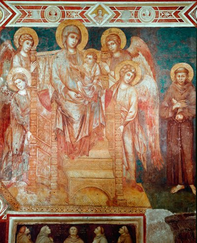 Madonna with Children on the Throne, Four Angels and Saint Francis of Assisi by Cimabue