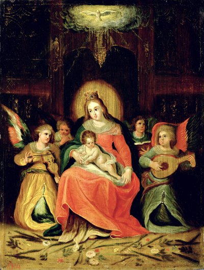 The Virgin Mary with Child and Music-playing Angels by Circle of Frans Francken the Younger