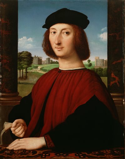 Portrait of a Young Man in Red by Circle of Raphael