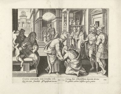 Cornelius Kneels Before Peter (Acts of the Apostles) by Claes Jansz. Visscher (II) (attributed to workshop of)