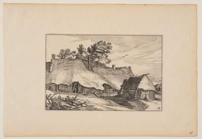 A Farm, Man in the Doorway, from Landscapes by Claes Jansz. Visscher
