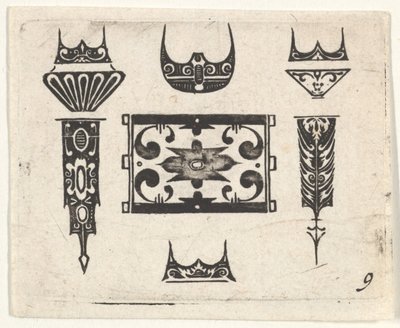 Blackwork Print with Nine Motifs by Claes Jansz Visscher