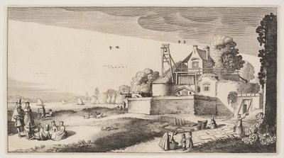 Bleaching-Field in Front of a Fort on a River, from Landscapes by Claes Jansz. Visscher II