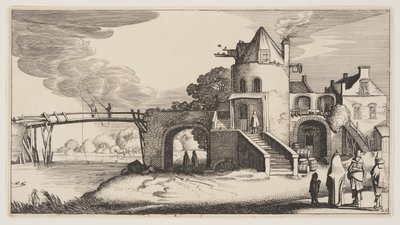 Bridge with a Toll-House, from Landscapes (Playsante Lantschappen) by Claes Jansz. Visscher II