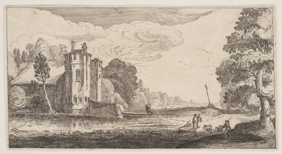 Country House with Two Hexagonal Towers, from Landscapes by Claes Jansz. Visscher II