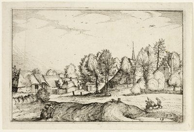 Road into a Village, plate nineteen after Pictures of Farms, Country Houses and Rustic Villages by Claes Jansz. Visscher II