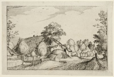 Village Road, plate twelve after Pictures of Farms, Country Houses and Rustic Villages by Claes Jansz. Visscher II