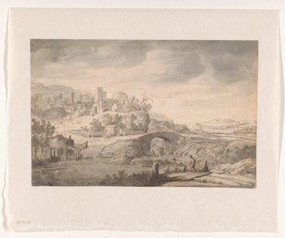 Landscape with City on a Hill and a Shepherd by Claes Moeyaert (possibly)