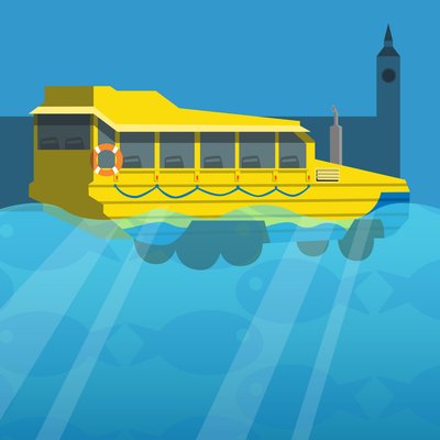 Amphibious London Duck Tour Bus by Claire Huntley