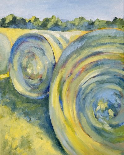 Colorful Hay Bales by Claire Whitehead