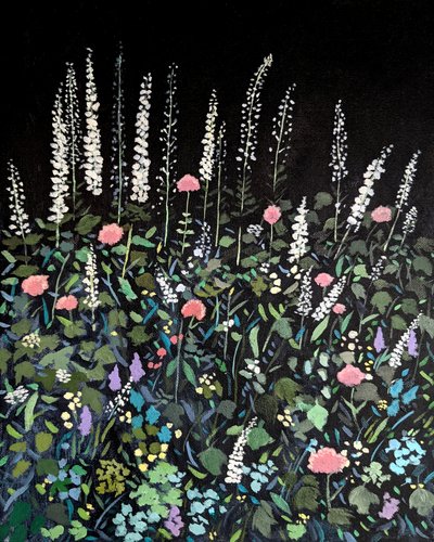 Night Garden Blooms by Claire Whitehead