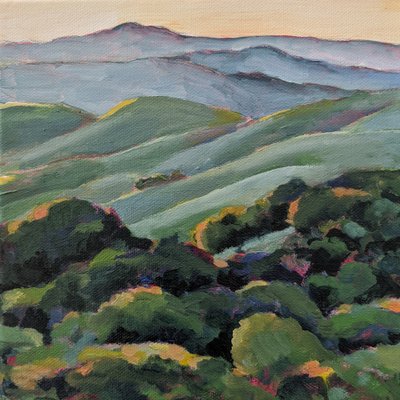 Rolling Hills Golden Light by Claire Whitehead