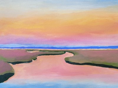 Tranquil River Sunset by Claire Whitehead