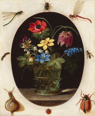 Still Life with Flowers Surrounded by Insects and a Snail, c.1610 by Clara Peeters
