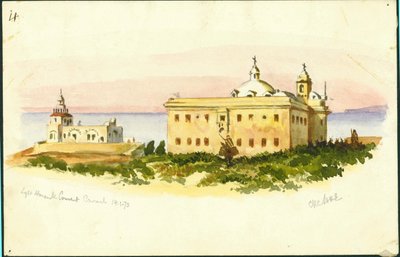 Light House and Convent, Carmel (1873) by Claude Conder