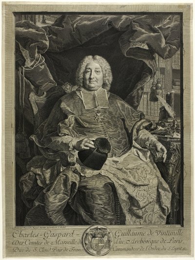 Portrait of Charles-Gaspard-Guillaume de Vintimille, Archbishop of Paris by Claude Drevet