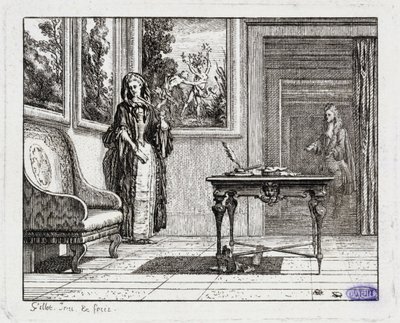 Vignettes Fables of La Motte. The Crickets (Book II, Fable 19) by Claude Gillot