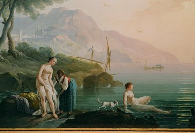 Bathing Girls at the Seashore by Claude Joseph Vernet