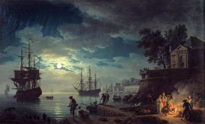 Moonlight Fishing by Claude Joseph Vernet