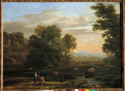 Landscape with shepherd playing the bucolic Scene flageolet by Claude Lorrain
