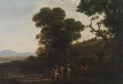 Landscape with Figures Wading Through a Stream, 1636-1637 by Claude Lorrain