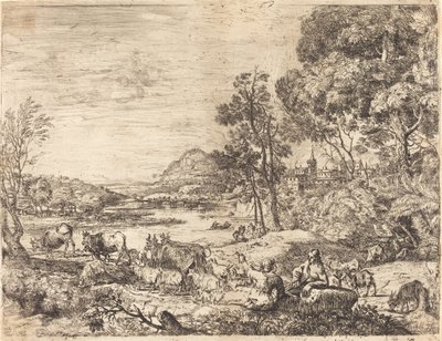 Shepherd and Shepherdess Conversing in a Landscape by Claude Lorrain