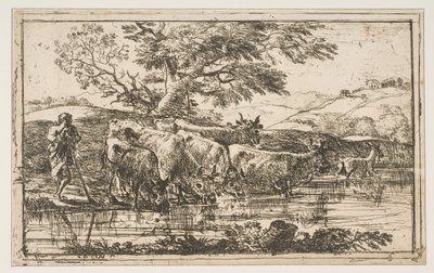 The Herd at the Watering Place by Claude Lorrain