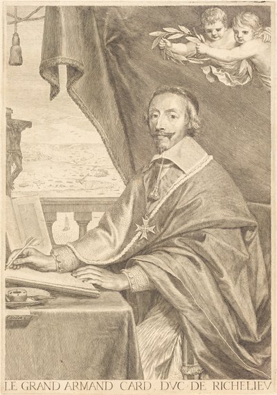 Armand Jean du Plessis, Cardinal Richelieu by Claude Mellan