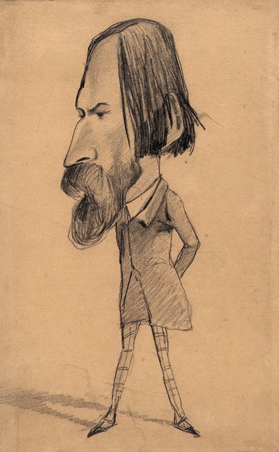 Caricature of Auguste Vacquerie, c.1859 by Claude Monet