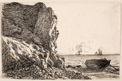 Cliffs and Sea, Sainte-Adresse, c.1864 by Claude Monet