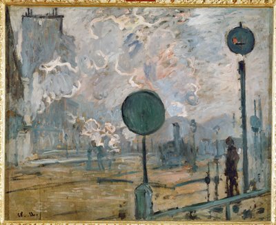Exterior of Gare Saint-Lazare, Signal by Claude Monet