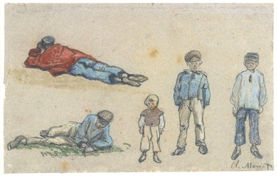 Study of Five Boys, circa 1864 by Claude Monet