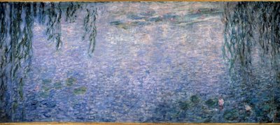 Nympheas, clear morning with willows (central part) by Claude Monet