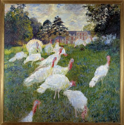 Turkeys (View of the castle of Rottembourg in Montgeron) by Claude Monet