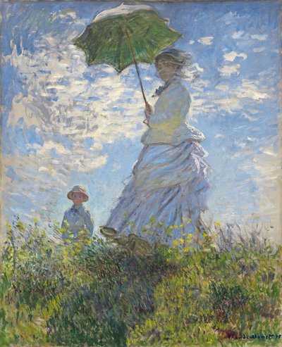 Woman with a Parasol - Madame Monet and Her Son by Claude Monet