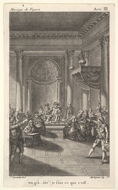 A Man Seated in a Chair on a Stepped Platform Holds an Audience by Claude Nicolas Malapeau