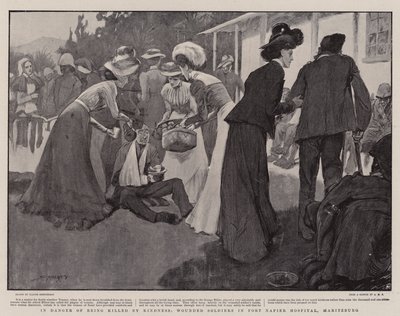 In Danger of Being killed by Kindness, Wounded Soldiers in Fort Napier Hospital, Maritzburg by Claude Shepperson